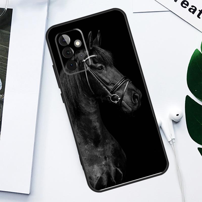 Черно-белая лошадь Для Samsung Galaxy A52 A22 A32 A54 A34 A14 A55 A35 A15 A53 A33 A13 A05 A06 A16 Чехол для телефона