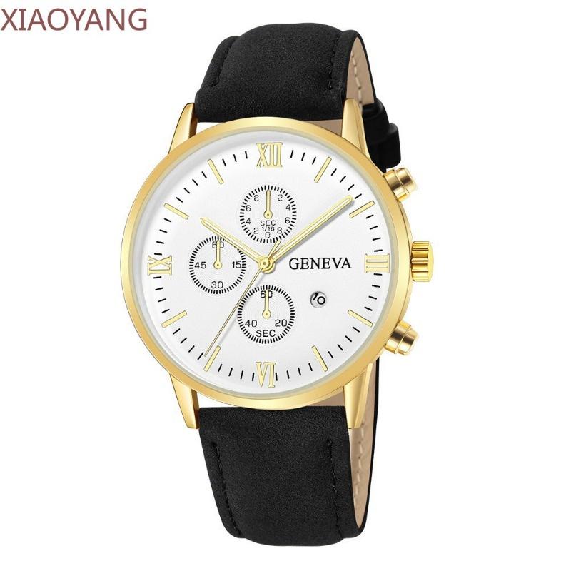 Novo Relógio casual Masculino De Quartzo Com Pulseira De Couro Mostrador