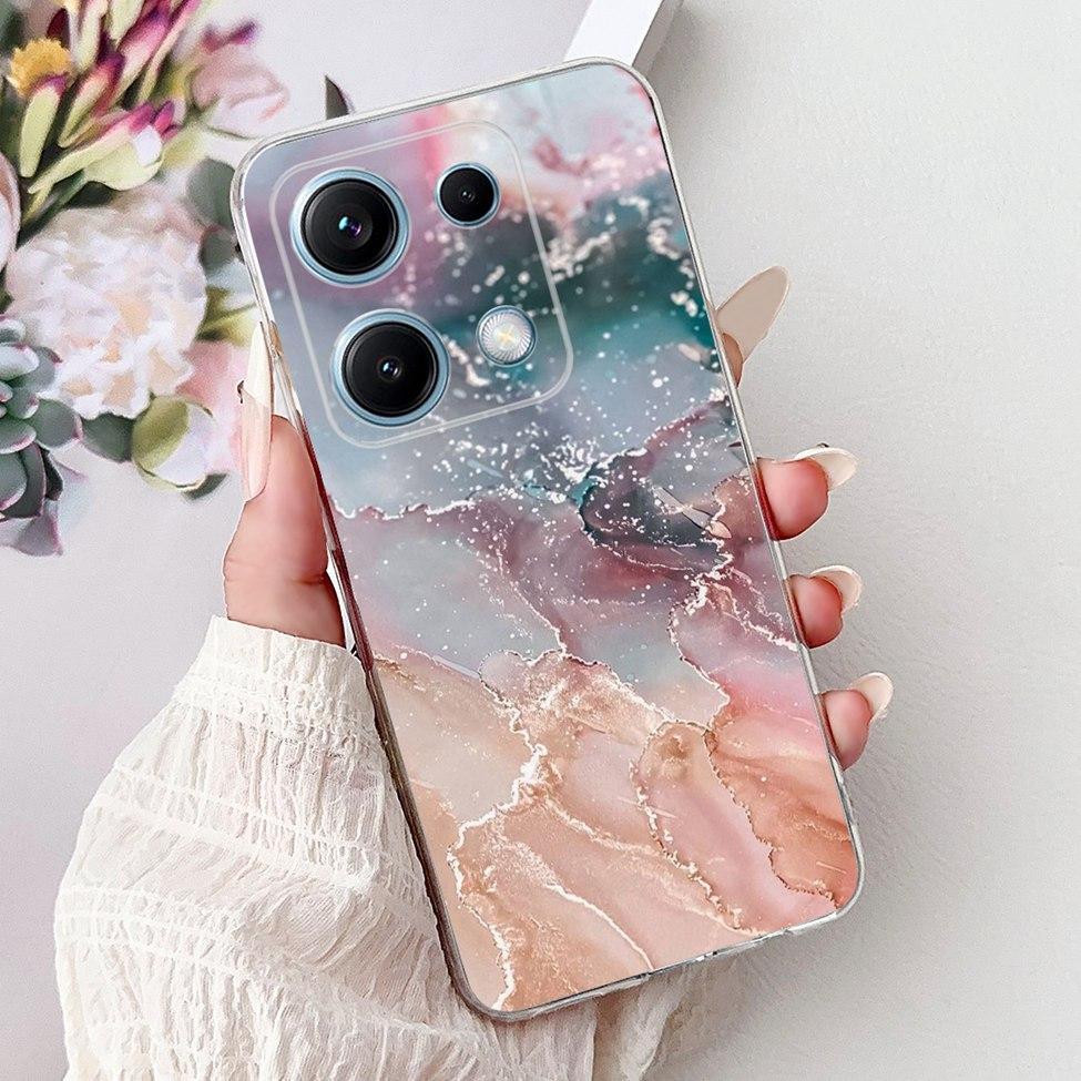 Clear For Redmi Note 14S 4G Case Cover Luxury Butterfly Love Fashion Flowers Cool Lion Cute Painted Soft Casing