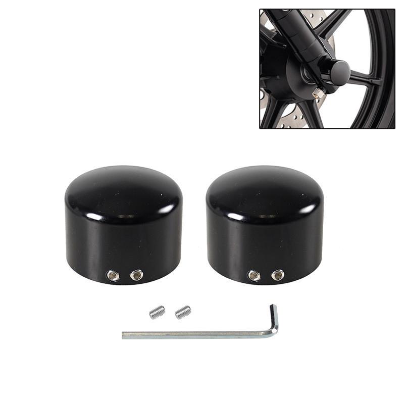 Pair Front Black Axle Cap Nut Cover Fit for Harley Touring Dyna Road Kings Glide