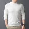 Men's Korean Style Mid-Neck Pullover Sweater - Autumn & Winter Solid Color Base Layer