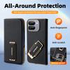 Oatsbasf Leather Case for Google Pixel 9/10 Pro Fold with Grip Ring Finger Strap Full Phone Case Shockproof Wristband Flip Cover