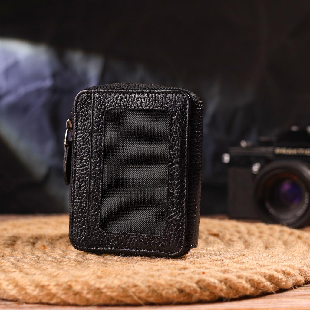 Stylish Women's Purse Made of Genuine Leather CANPELLINI Wallet 21490 Black