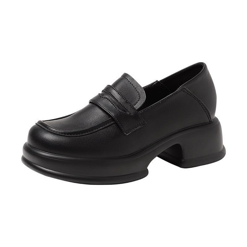 Кожаные туфли на плоской подошве Yuexinwang для женской обуви Huizhou, обувь Su Yinyin на той же платформе, детская осенне-зимняя новая кожаная обувь в британском стиле