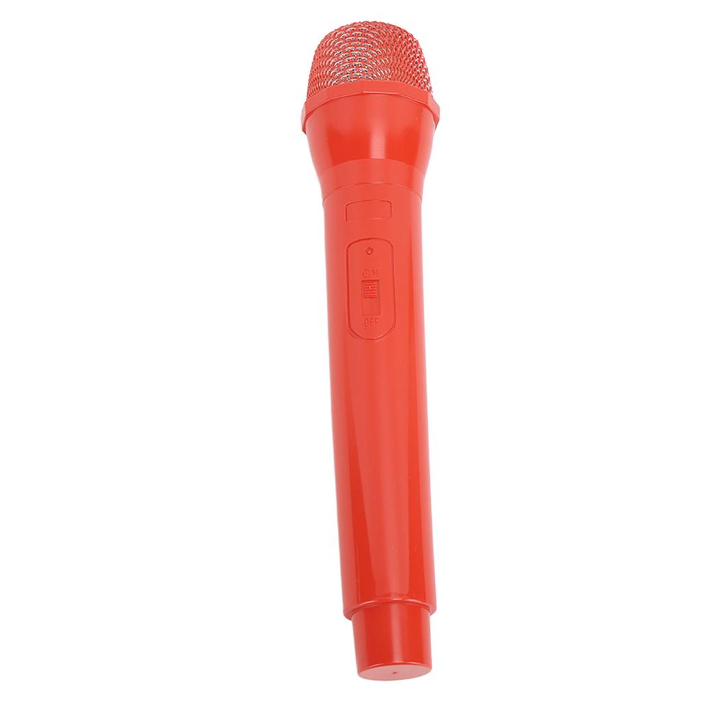 Pretend Play Microphone Toy Portable Smooth Bottom Realistic ABS Plastic Microphones Props for Performance Interview Red