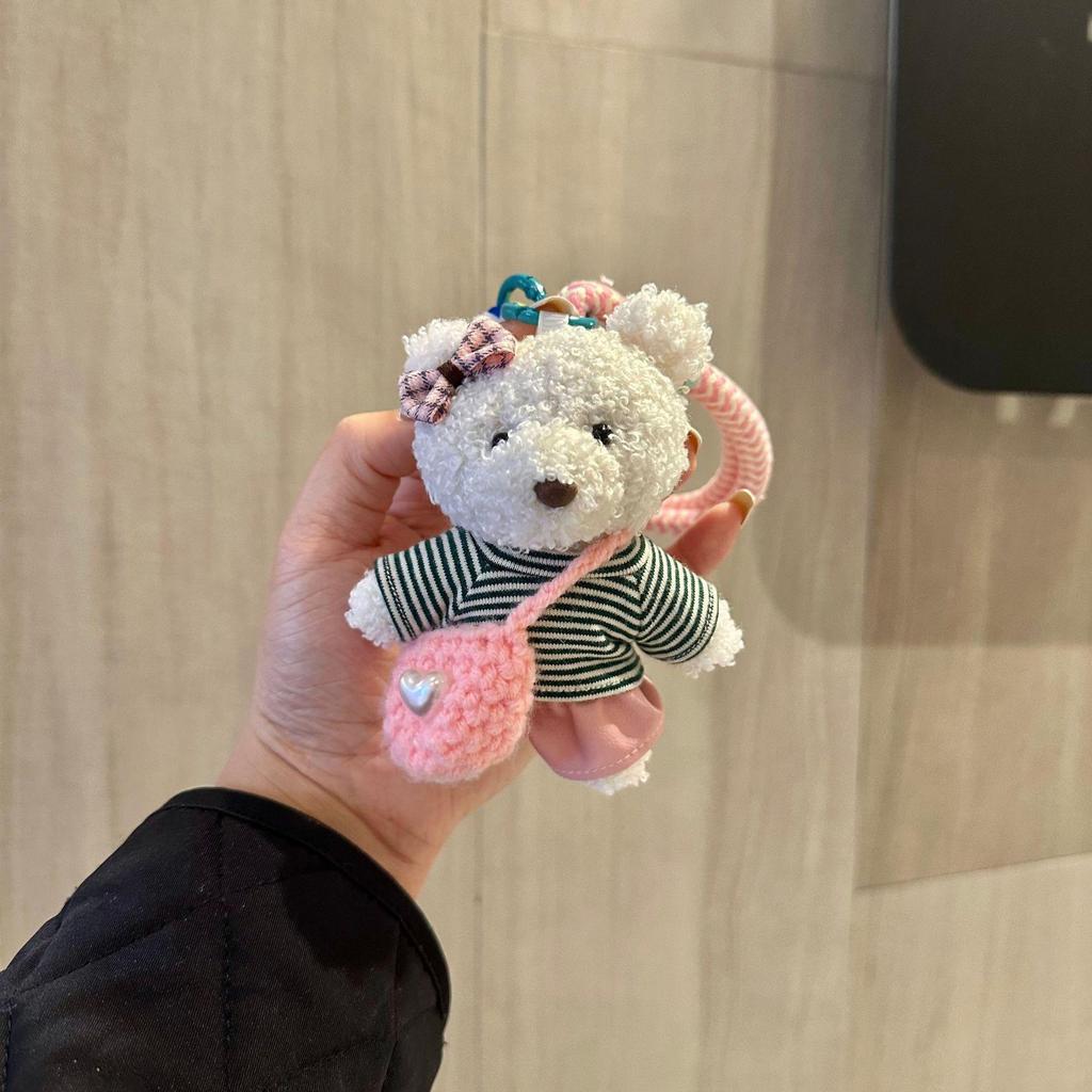 Корейский милый плюшевый мишка-подвеска - кукла-игрушка ручной работы для сумок и телефонов