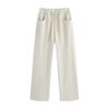 Women's Autumn and Winter New Drape Woolen Casual Pants, Thin and Lazy Narrow Straight Pants