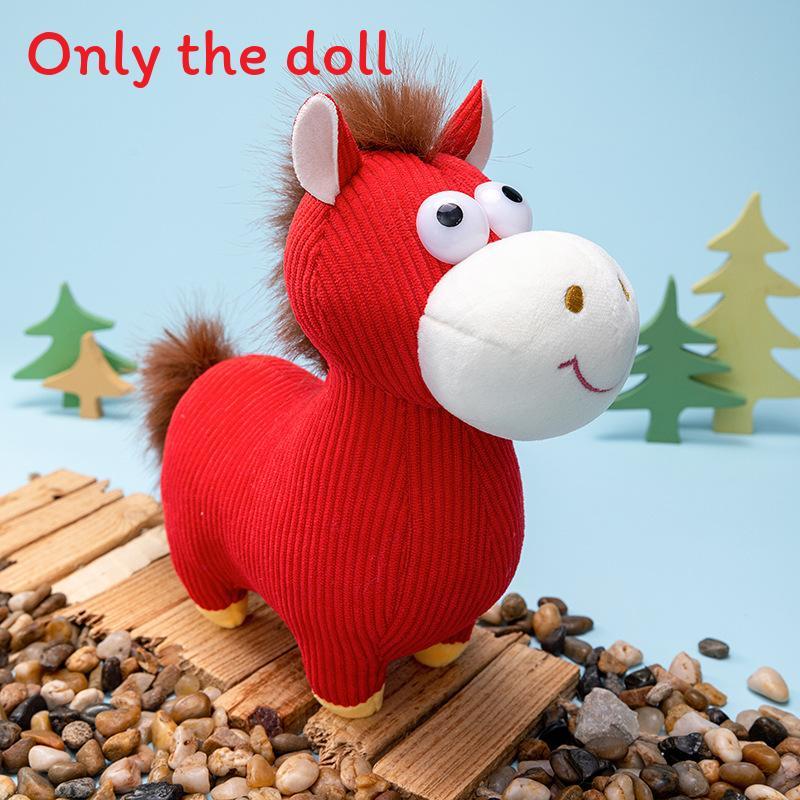 Year Of The Horse Animal Plush Doll With Cartoon Design For Festive Gifts And Room Decor