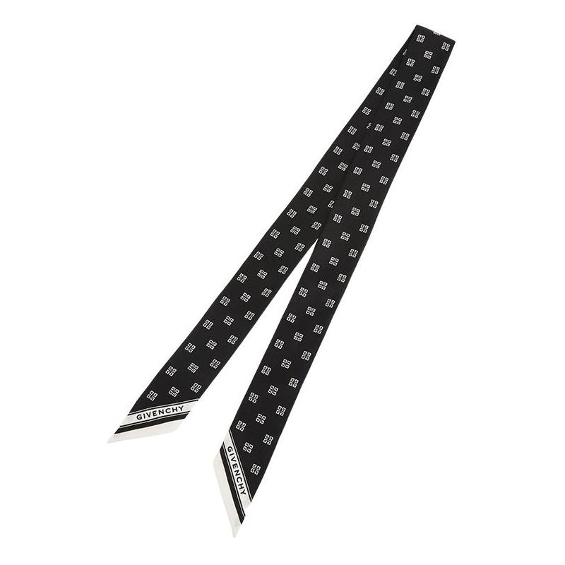 Givenchy narrow logo logo design silk scarf women's black 63401806 GW5120SS186 201-black