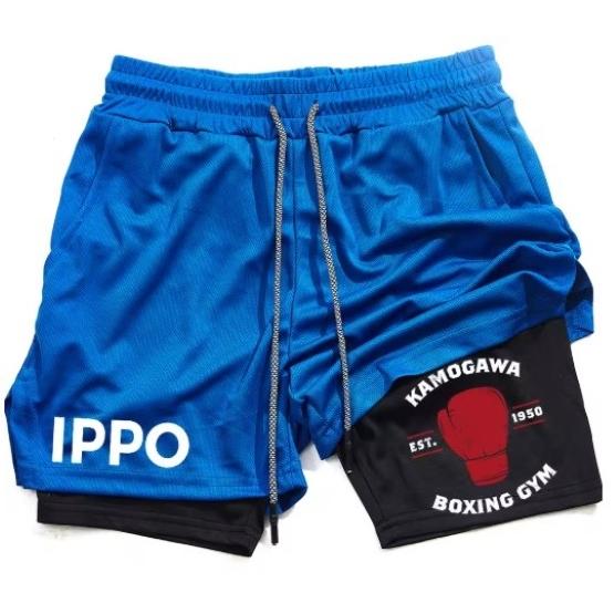 Anime IPPO Muay Thai Kick Boxing UFC MMA Mixed Marcial Art Shorts Anime Men Women Unisex Double Layer Quick Dry Breathable Sport Gym Fitness Workout