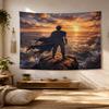 Mountain Top Sunset Cloak Hero Anime Tapestry Epic Twilight Wilderness Landscape Printing Anime Room Decoration