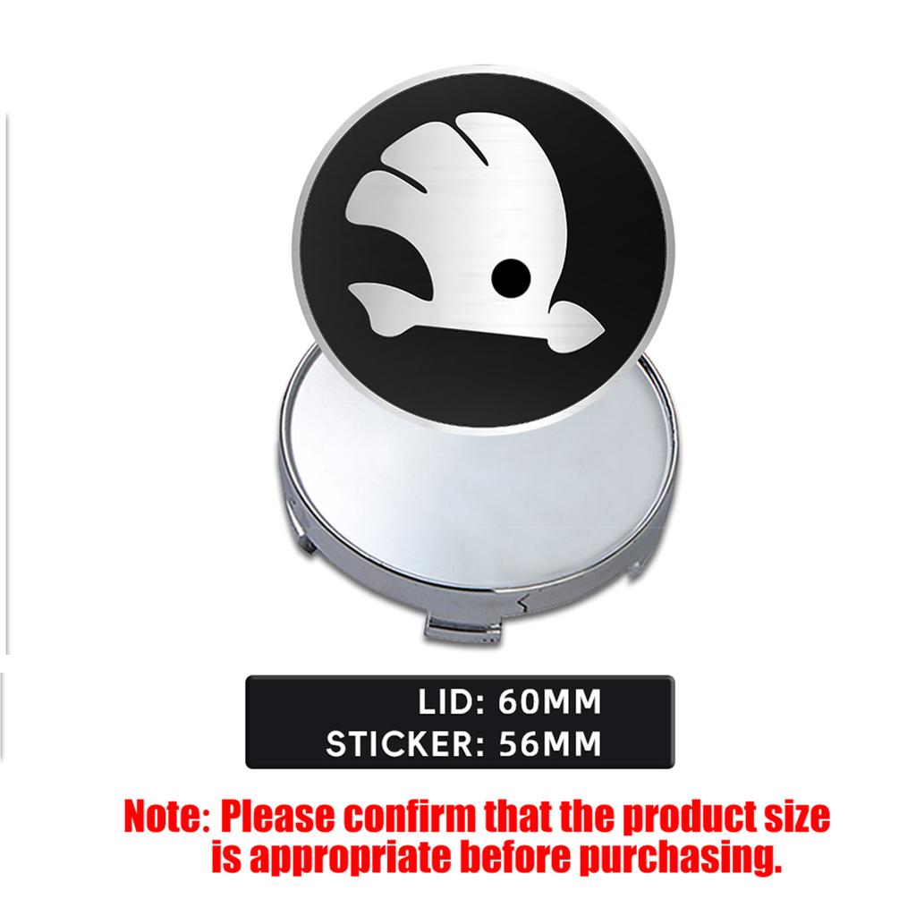 DDWO5 56/60/65/68MM Car Wheel Center Cover Badge Sticker Hub Cap Accessories For Skoda Kodiaq Octavia Enyaq Kamiq Scala Rapid MK2 MK3