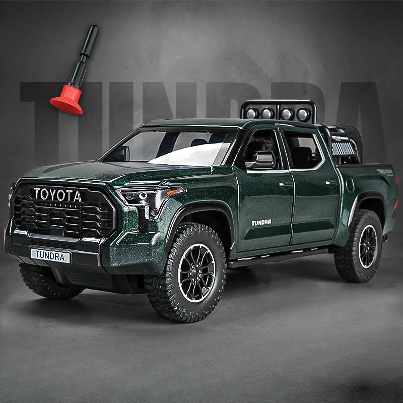 Новая симуляция 1:24 масштаба Toyota TRD Pro Off Road Car Модель Металлический литой пикап Игрушки Транспортные средства для детей Мальчики Звук и свет