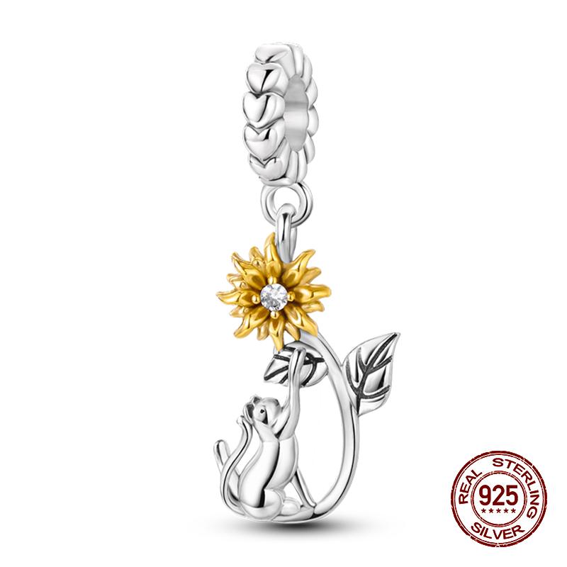 100% стерлингового серебра 925 пробы, лев, собака, слон, светлячок, кошка, дерево жизни, подвески в виде животных, подходят для оригинальных браслетов 925, ювелирные изделия своими руками