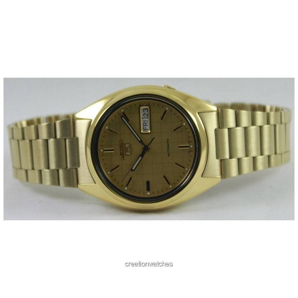 Seiko 5 Автоматические Золотой Циферблат SNXL72K1 SNXL72K Мужские Часы