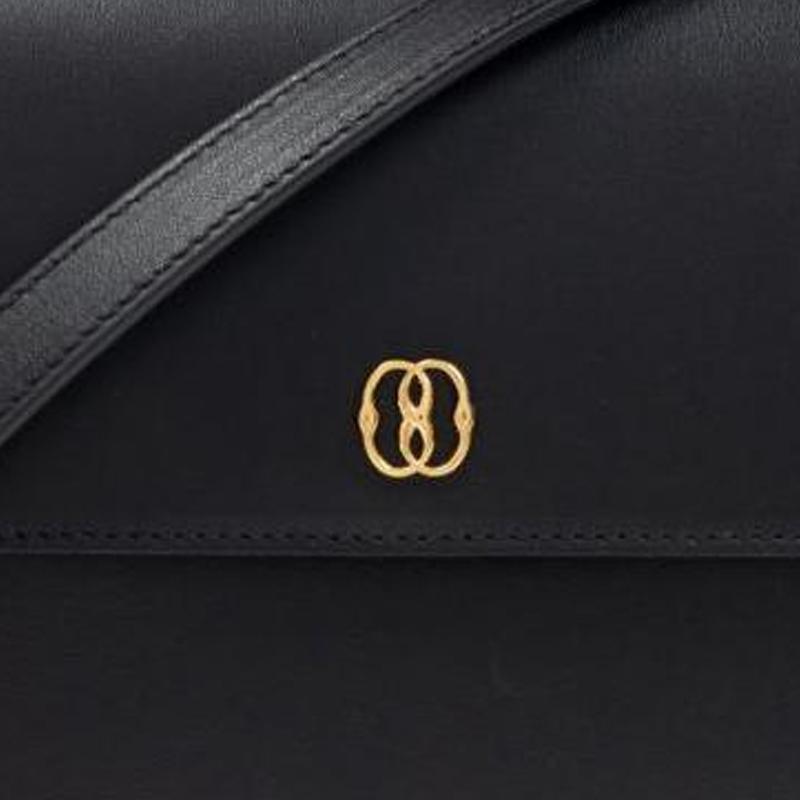 Bally Кожаная сумка на плечо через плечо с тиснением логотипа Женские сумки Черная 6308690