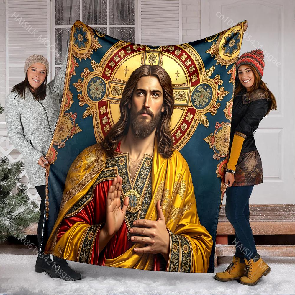 PC Religious iconography art print blanket Prayer blankets for believers suitable for home sofa camping travel car