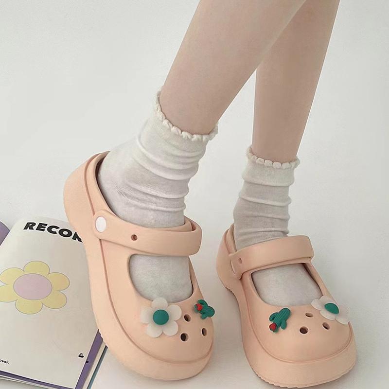 Обувь для женщин 2024 года, летние мюли с круглым носком, босоножки, высокие женские тапочки, белые шлепанцы с каблуком Cloud, новая коллекция 39 Eva WI