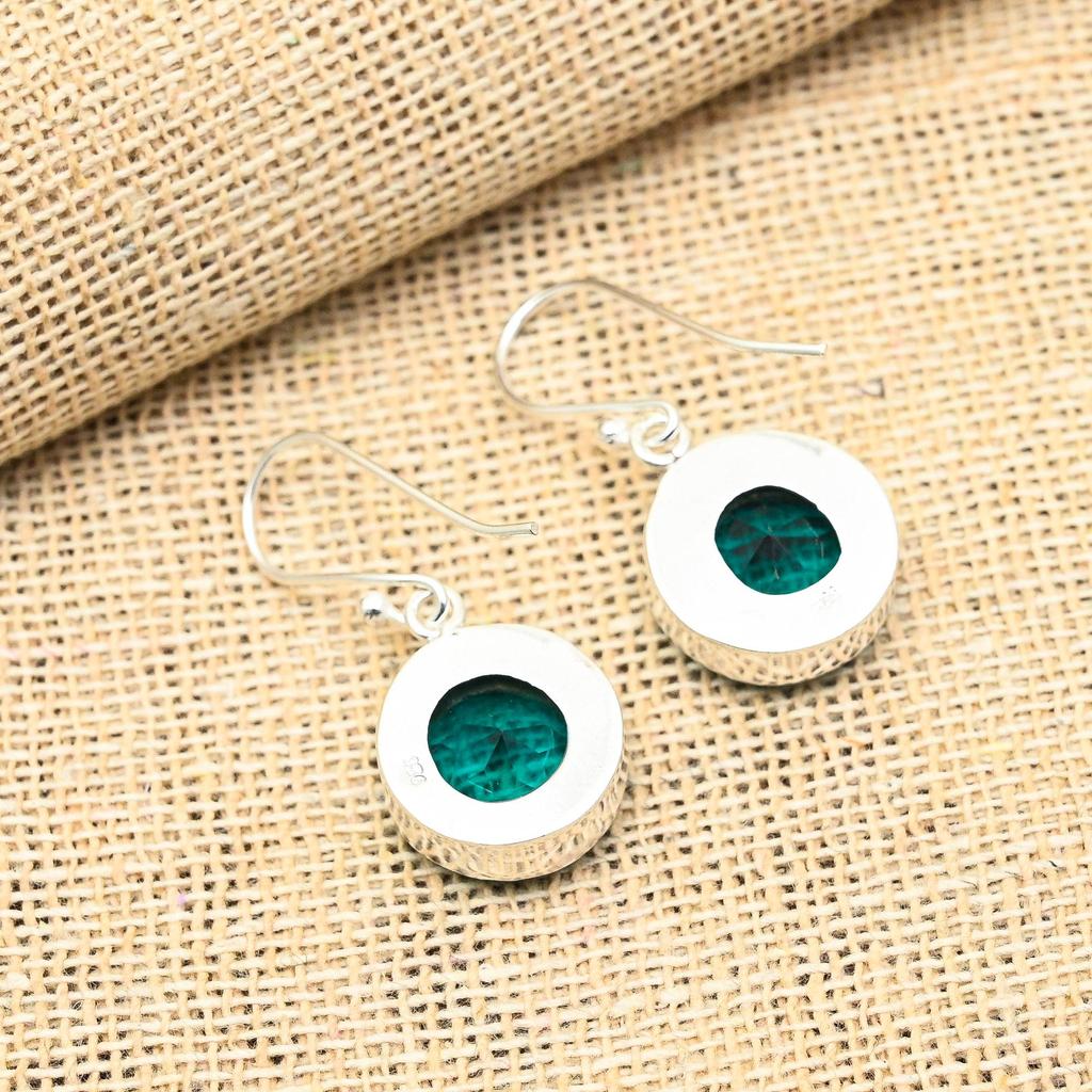 Великолепные серьги из стерлингового серебра 925 пробы ручной работы с драгоценным камнем индиколит, ювелирные изделия для нее