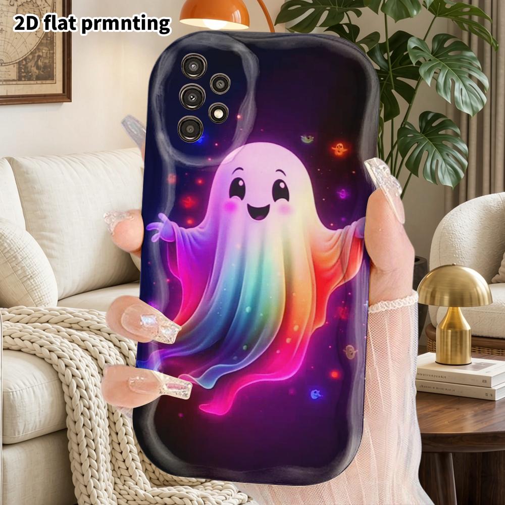 Phone Case: 2D Flat Samsung Galaxy A34 A35 M05 M06 S20 S22 S21 FE Plus 5G Protective Case, Couple Style, Glowing Ghost, Christmas and Halloween Gift