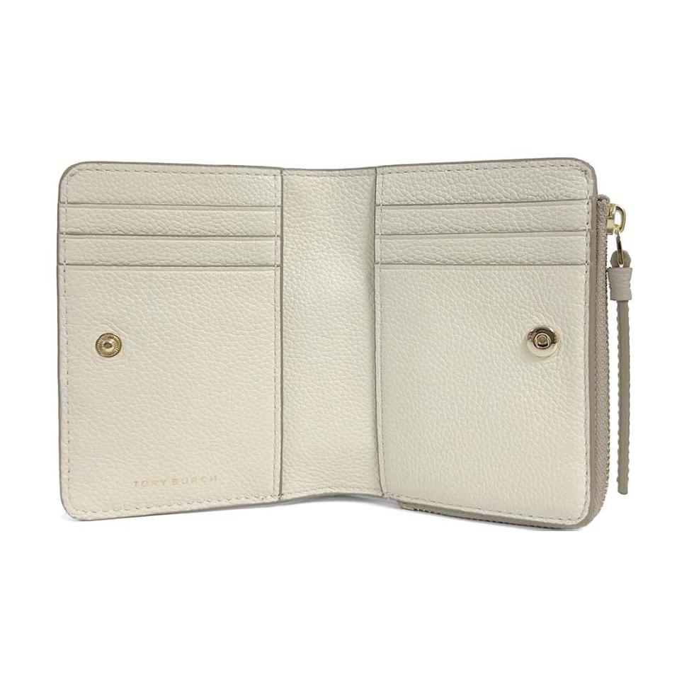Tory Burch Многослойный кошелек-портмоне из кожи, двойной сгиб, женский, серый 158904-200