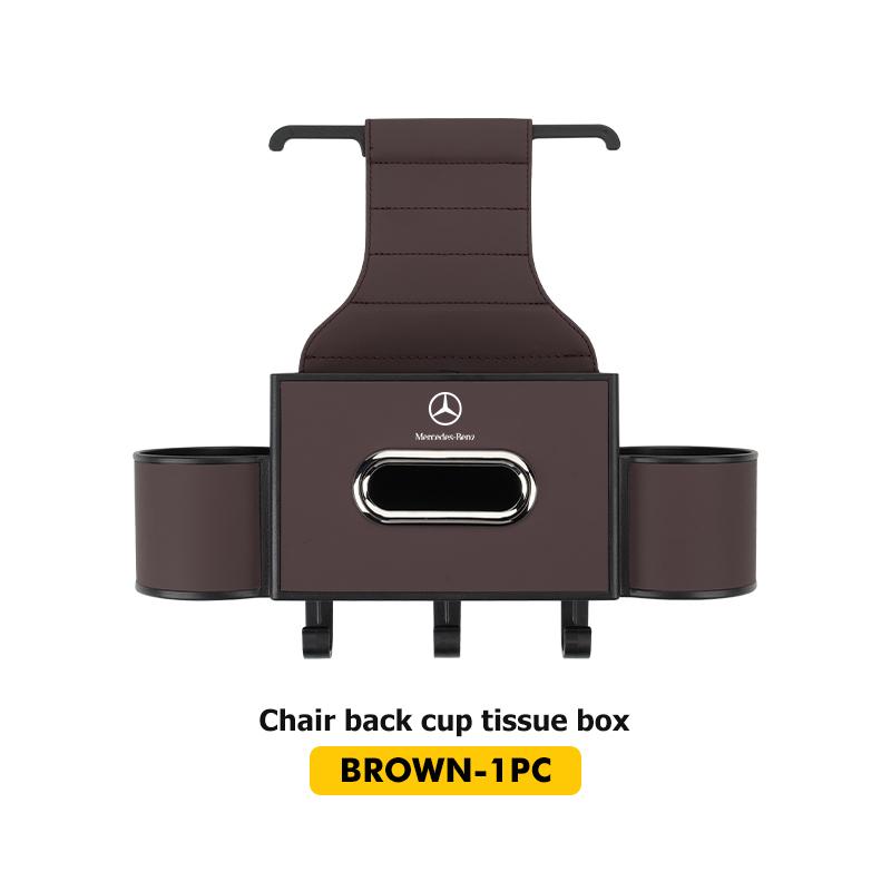 Car Backseat Storage Box Hanging Hook Tissue Water Cup Holder For Mercedes Benz C180 C300 W124 W176 W177 C200 C260 GLC CLE CLA DQRST1