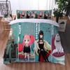 Cute Spy X Family Anime Duvet Cover Kawaii Soft Skin-Friendly Breathable Bedding Set with Zipper for Boys Girls Bedroom Decor