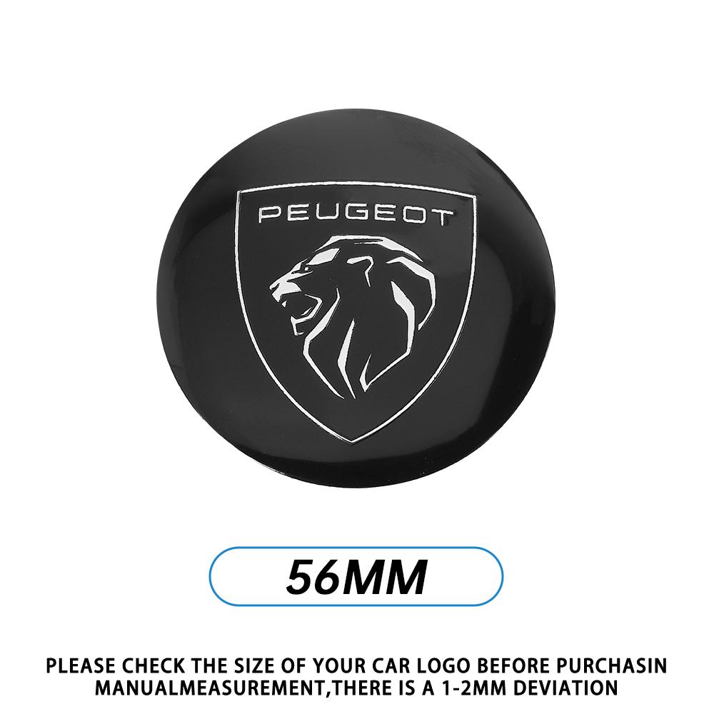 4Pcs 56mm Car Wheel Stickers Center Hub Cap Decals Accessories For Peugeot 208 3008 308 207 107 508 607 106 406 407 E-308 GT 301
