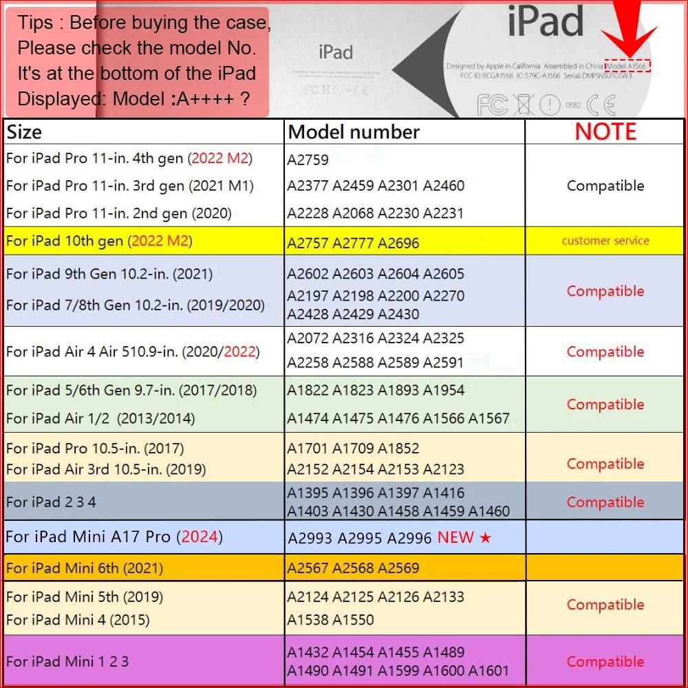 Чехол для iPad A16 2025 Магнитная трехскладная подставка Прозрачная крышка с держателем для карандаша для iPad 11-го поколения A3355A3356 Чехол для планшета 11"