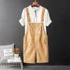 Men's Y2K Bib Overalls Shorts Casual Summer Plus Size Suspenders Breeches Khaki Black Green
