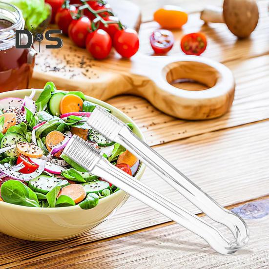 10 шт. акриловые сервировочные щипцы прозрачные одноразовые кухонные принадлежности для вечеринок, еды, шведского стола, 6,3 дюйма, гладкая ручка, нескользящая, многоразовая, салат, кейтеринг, лед