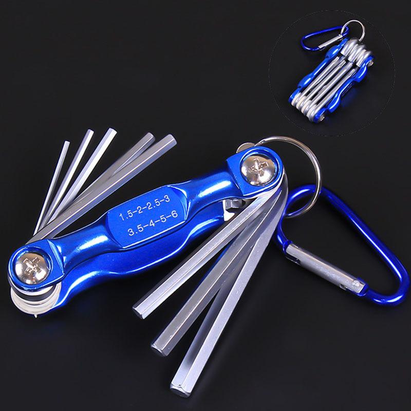 Folding Hexagon Wrench Set Hexagon Screwdriver Flat Head Allen Wrench Hand Tools Metal Portable Set