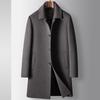 Men's Woolen Coat Autumn and Winter Medium and Long Executive Lapel Take-off Goose Down Liner Middle-aged Business Double-sided Woolen Coat
