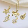 Океанский ветер Дизайн Чувство Личность Краб Раковина Морская звезда Черепаха Кит Медь Позолоченная Подвеска Ожерелье