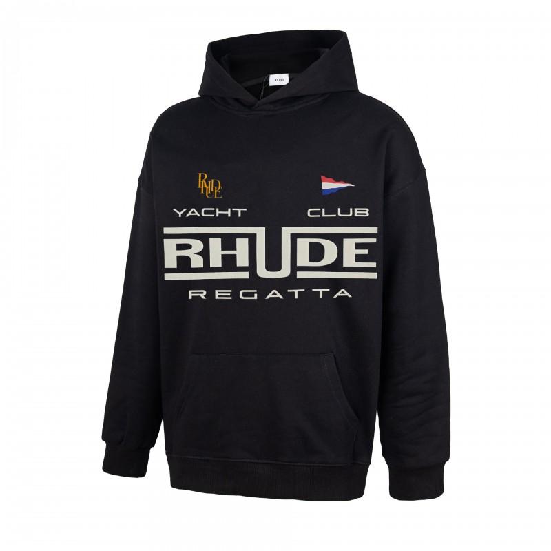 RHUDE Толстовка с графическим принтом из тяжелого хлопка Мужская Повседневная Свободный крой Молодежная Уличная одежда