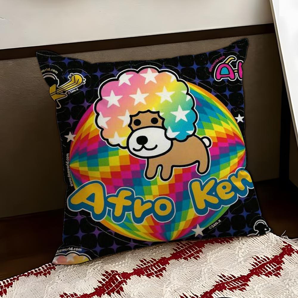 Japan AAfro KKen Cute Cushion Cover Reversible Soft Durable Pillow Cover Home Car MultiScene Use for Daily Comfort
