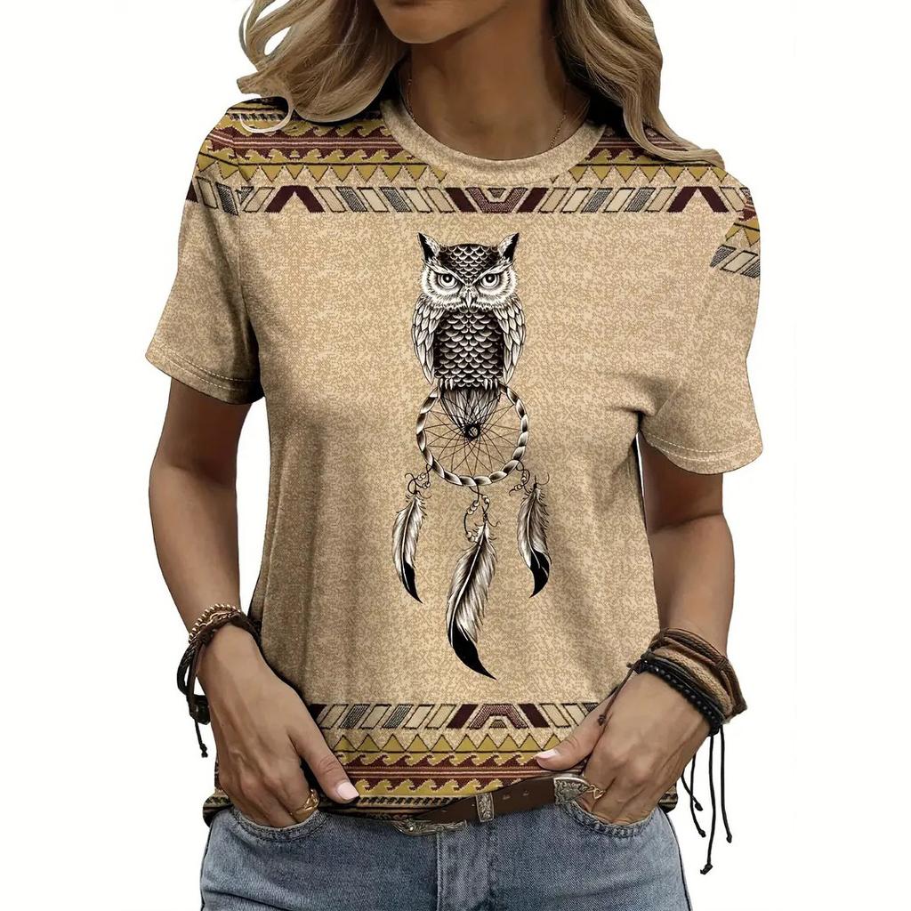 Casual Striped Design Beach Tee High-quality Breathable Short Sleeved Round Neck T-shirt Women 3d Printing Tops