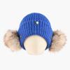 Retro star three-dimensional pom-pom knitted hat for men and women, thickened warm ear protection headgear hat in winter, wool cold hat