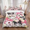 3 шт. Комплект постельного белья Sanrio с Куроми и Мелоди, Включает 1 пододеяльник и 2 наволочки, Без наполнителя, Мягкий и удобный для домашней спальни W050