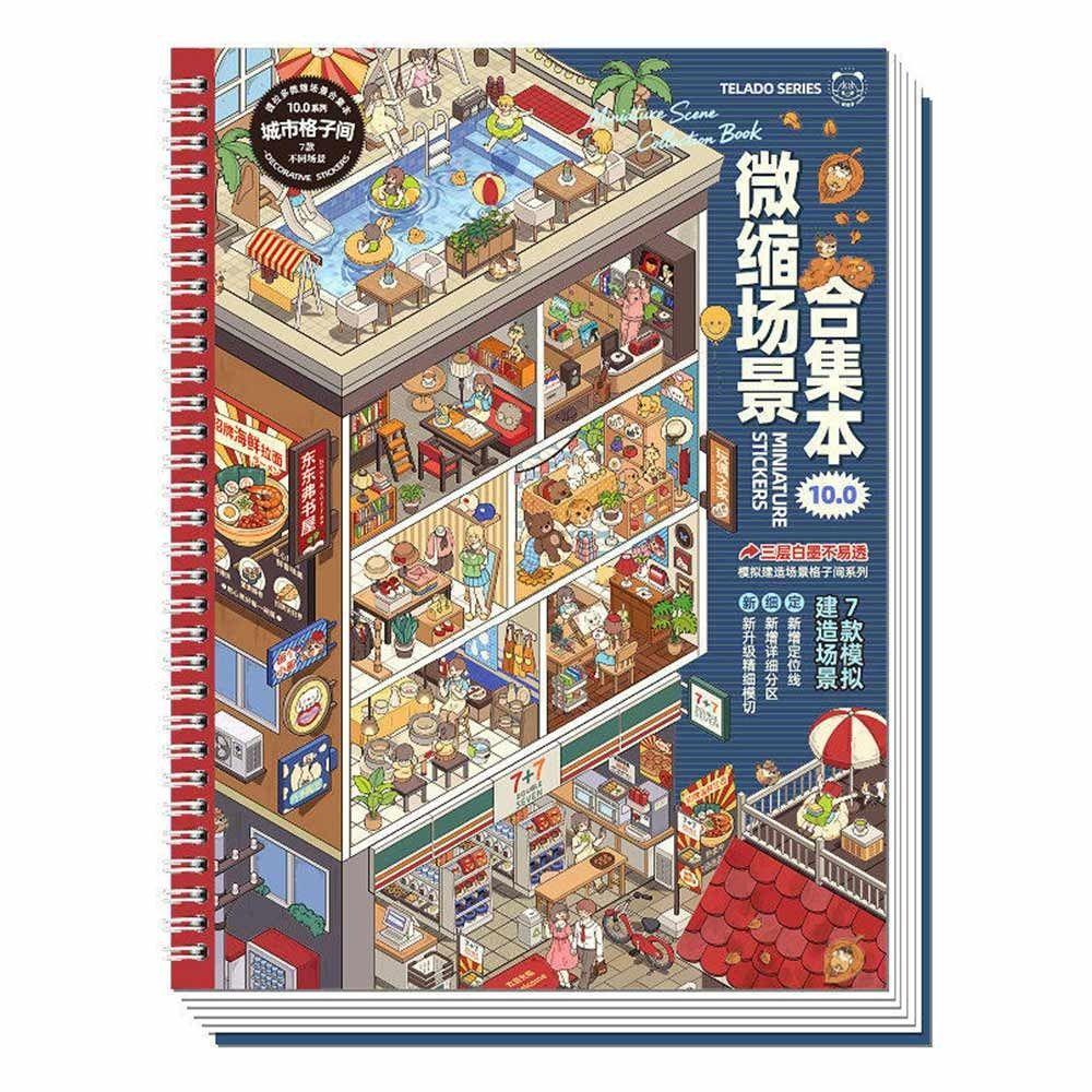 Kawaii Design 3D Scenery Stickers Special Economic Zone Stacking Sticker Book Festival Gift
