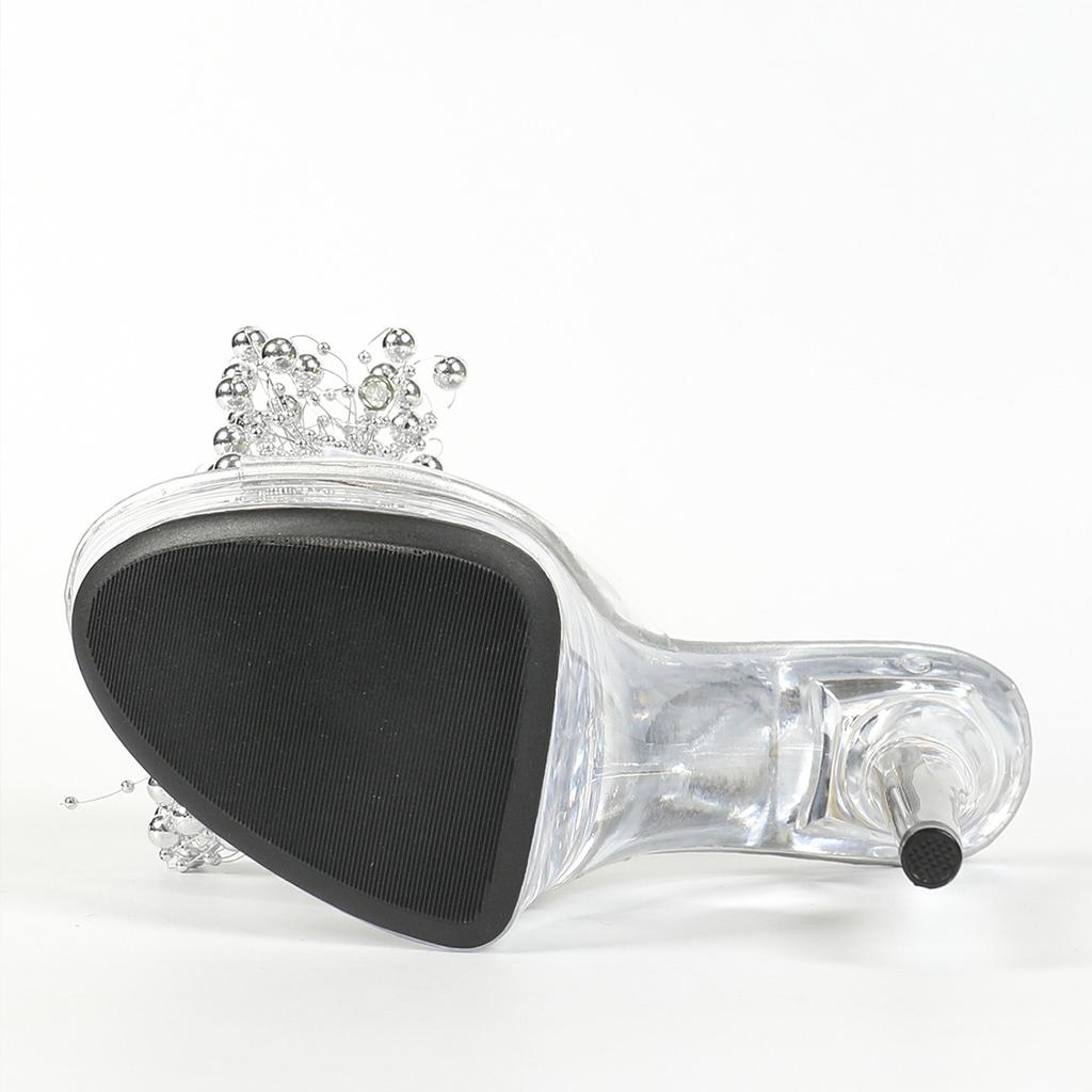 Женские сексуальные туфли на высоком каблуке 15 см, прозрачные хрустальные туфли, свадебные туфли, банкетные красные свадебные туфли LFD-190-D9