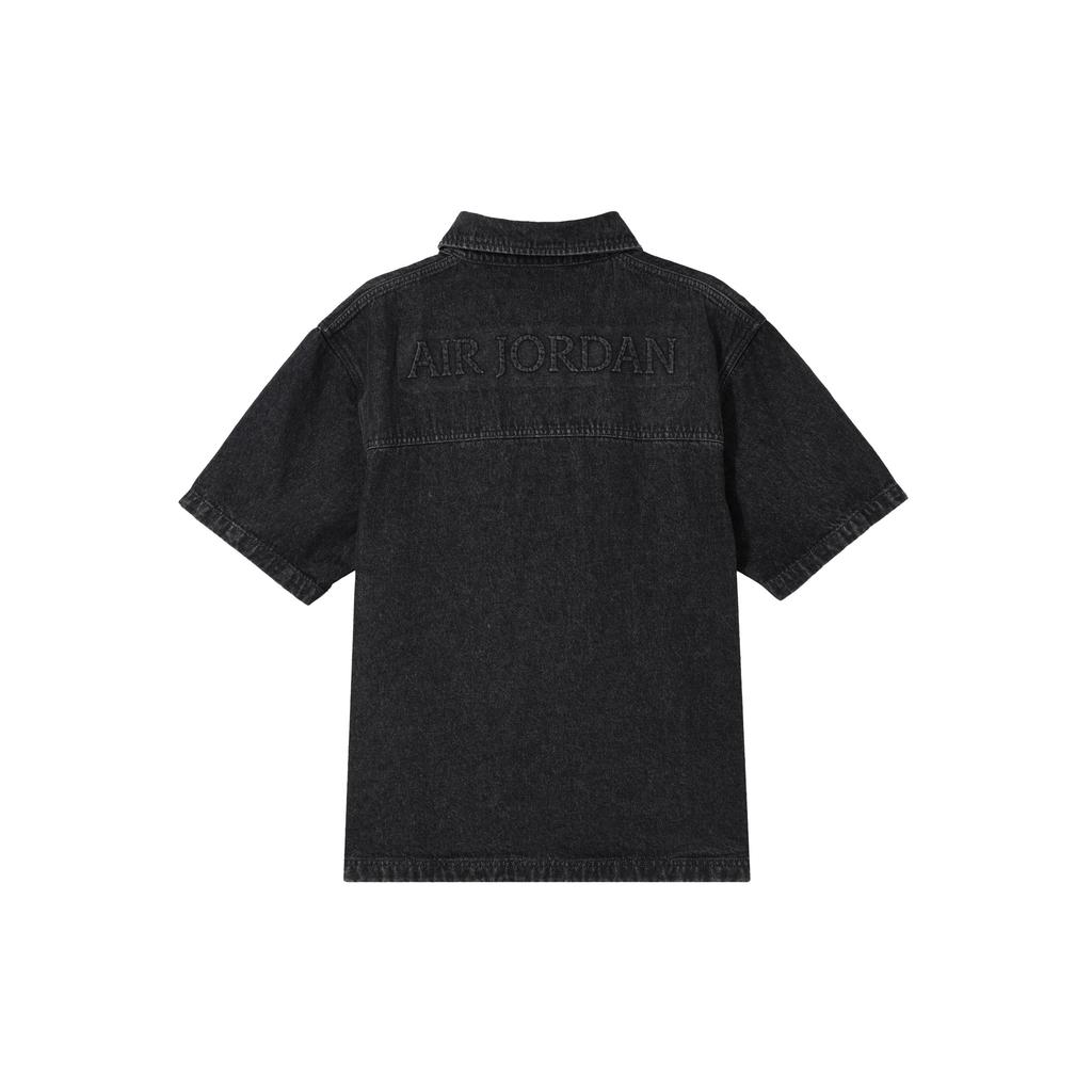 Jordan Air Vintage Polo Воротник Пуговица Логотип Буква Короткий Рукав Джинсовая Куртка Мужские Куртки Черный FZ2132010