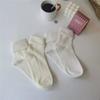 21 Black And White Socks Mid-Leg Socks Cute Thin Solid Color Lace Trendy Lolita Stockings