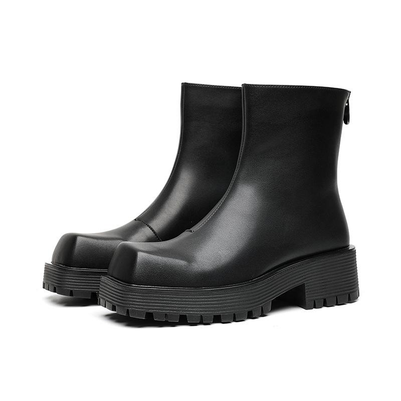 Ботинки Martin с покатым каблуком и квадратным рукавом, мужские короткие ботинки в европейском и американском стиле на толстой подошве, мужские осенне-зимние ботинки-сигареты