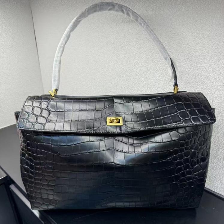 24 новых женских сумки из натуральной кожи с рисунком под крокодила, матовая кожа + сумка Rodeo Leisure, большая вместимость, Cross Border