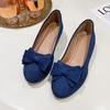 Fashion Women's Flat Shoes Fall New Round Head Shallow Mouth Cloth Surface Butterfly Knot Soft Sole Non-slip Low Top Shoes