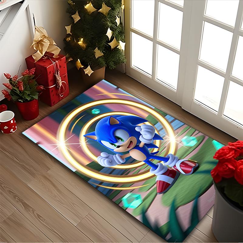 1pc Office Carpet, SONIC Chair Rug, Living Room Printed Area Rug, Home Chair Floor Mat