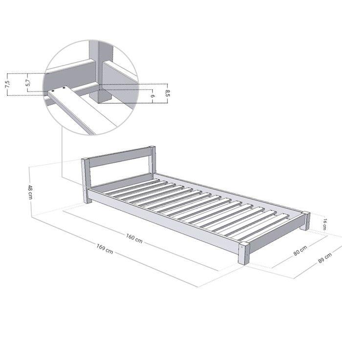 Lit enfant DREAMY 80 x 160 vert sauge