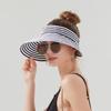 Anti-UV Stripe Empty Top Hat Foldable Sun Protection Cap Simple Sunscreen Hat  Outdoor