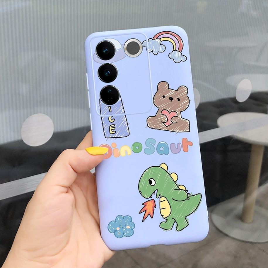 Чехол для Vivo V27 Pro Задняя крышка для Vivo V27e Модный чехол-фунда конфетного цвета с рисунком для Vivo V27 5G V 27e V27Pro V2237 V2230 Мягкий чехол